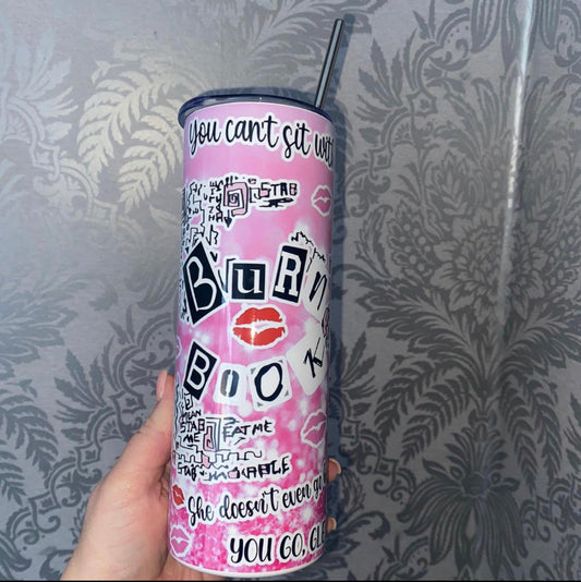 PINK 20 OZ BURN BOOK TUMBLER