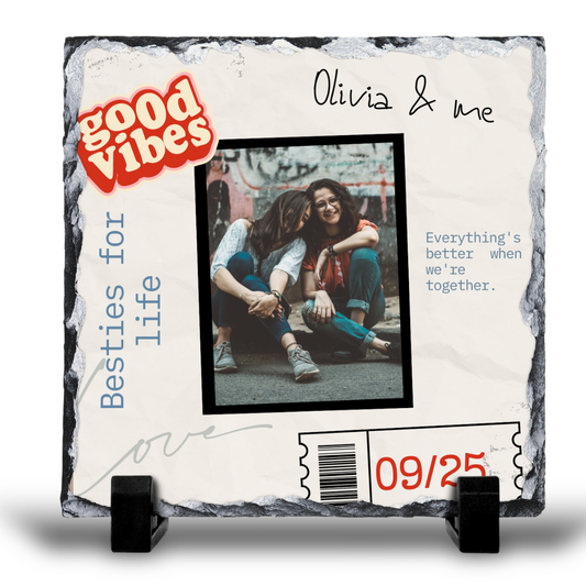 FRIEND PERSONALISED 20X20CM PHOTO SLATE GLOSS FINISH